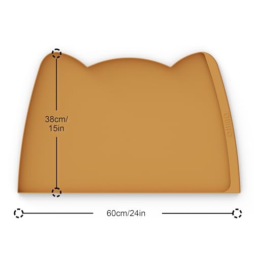Large Dog Food Mat (24"L x 15"W / Honey)