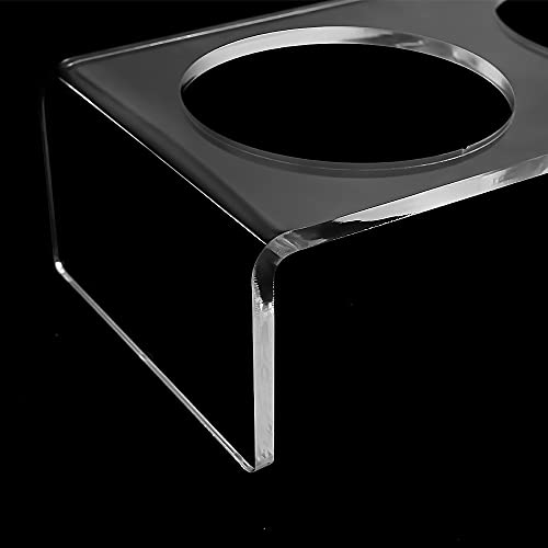Acrylic Elevated Dog Cat Bowls Pet Feeder Double Bowl Raised Stand Comes with 4 Removable Stainless Steel Bowls. Perfect for Cats Puppies Small Dogs (Small: 3.75'' Height, 23.6 oz Steel Bowl)