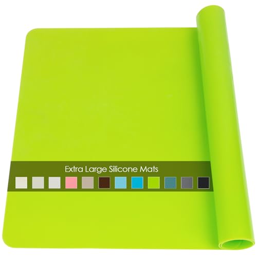 Extra Large Silicone Table Mat (02-green / 23.6"L x 15.7"W)