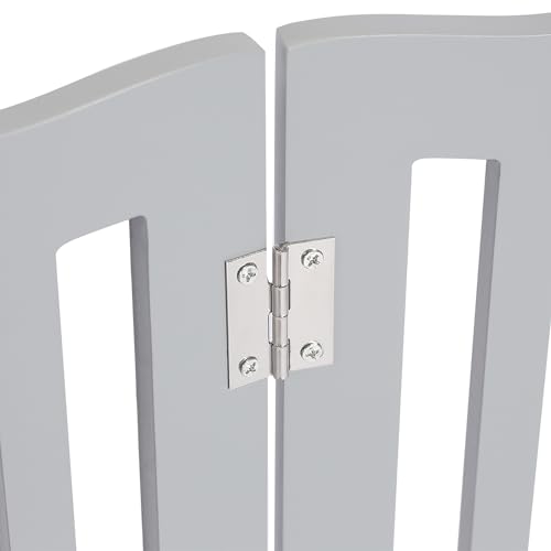 Pet Gate Wooden Free Grey Standing Dog Gate (Small Grey)