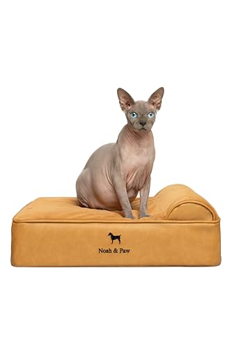 Small Dog Bed (Vegan Leather - Camel / Small)