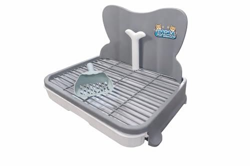 Dog Potty Training Tray with Splash Guard (Grey)