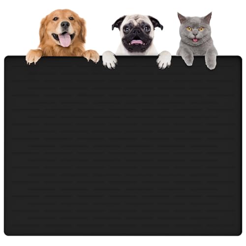 Largest Dog Food Mat (Black / 39.5"L x 29.5"W)