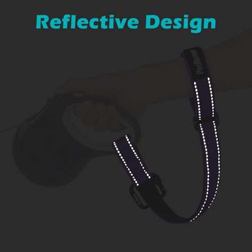 Dog Leash Wrist Strap with Lockable Clip for Dog Retractable Leash (Purple / 1 Pack)