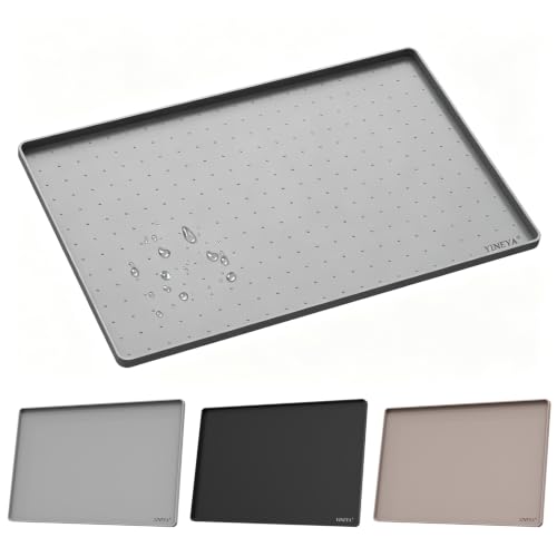 22" x 14" Silicone Dog Food Mat Waterproof (Gray / 22" x 14")