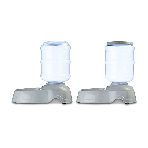 Large Capacity Automatic Pet Water Dispenser and Gravity Feeder Set (Waterer + Feeder / Large)