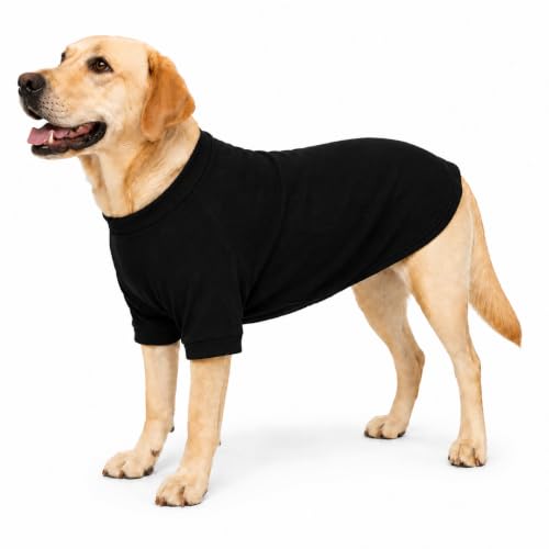 Ribbed Dog T Shirt Cotton Knitted Dog Sweaters for All Season Pet T (3XL (for Large Dog) / Black)