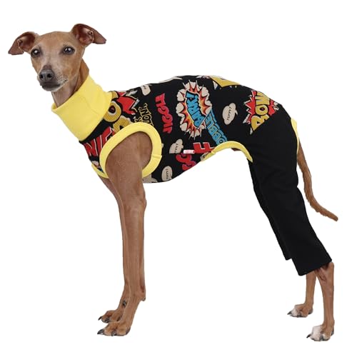 D Doggy Star Italian Greyhound Clothes Stretchable Bow Sleeveless Onesie Whippet for Dog (2XL / Onesie Bow Black)