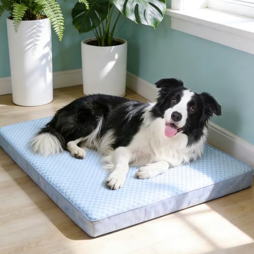 Cooling Dog Bed for Large Dogs (Blue / Large-35"x 22" x 3")
