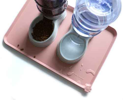 Large Non Slip Pet Feeding Mats (24" x 16" / Neutral Pink)
