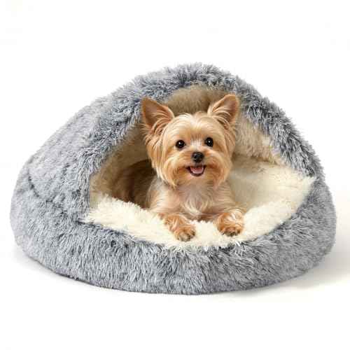 Hooded Donut Bed (Gradient Dark grey / X-Small 15.7'')
