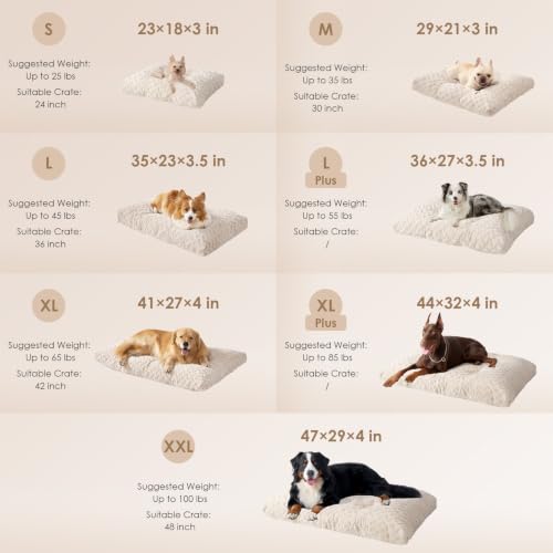 Washable XL Dog Beds Large Sized Dog (Beige / 44" x 32" x 4")