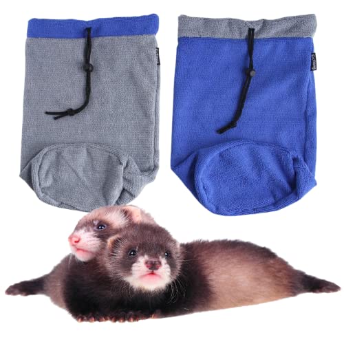 2 Pack Ferret Bath Towel Bag (Blue+Grey)