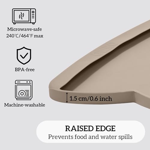 Large Dog Food Mat (24"L x 15"W / Beige)