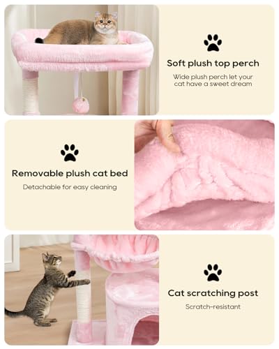 Pink Cat Tree for Indoor Cats (29.6" / Pink)