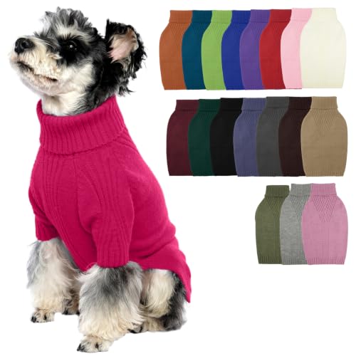 Turtleneck Dog Sweater (Rosered / Medium)