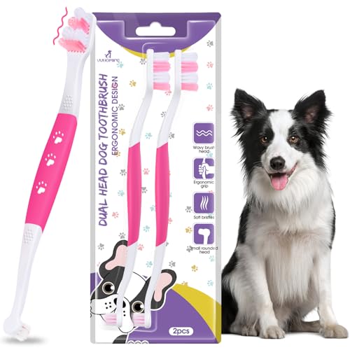 Dog Toothbrush (Pink / 1 Count (Pack of 2))