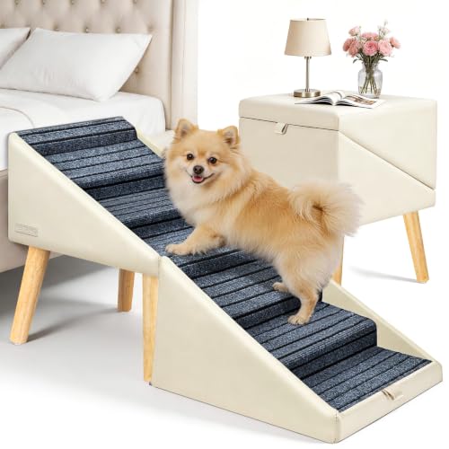 22.8" H Dog Stairs for High Bed (Beige / 22.8" H)