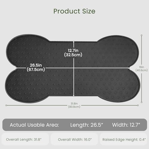 Dog Food Mat Anti (31.8" x 16" / Black)