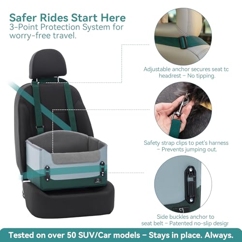 Dog Booster Car Seat (Green / Small)