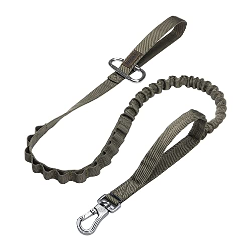 Tactical Military Bungee Nylon Dog Leash Adjustable (Ranger Green)