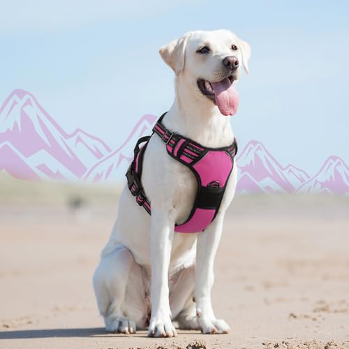 Dog Harness for Large Dogs (Large / Rose Red)