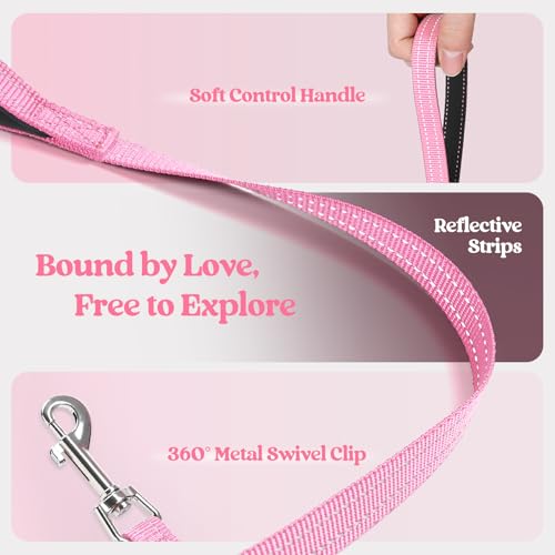 Dog Harness Medium Sized and Leash Set (Light Pink / Xl (chest: 20 - 21.8"))