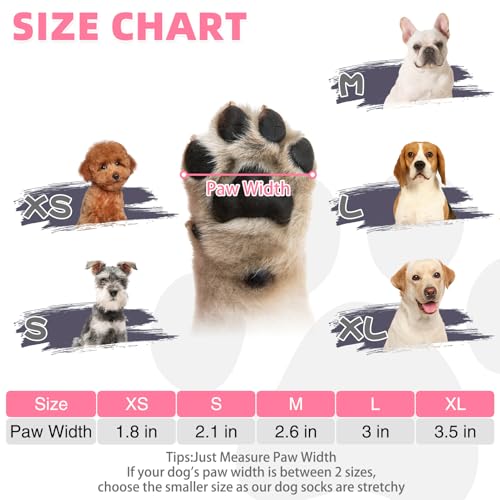 Dog Socks Shoes for Hot Pavement (Pink / Large(4 Pack))