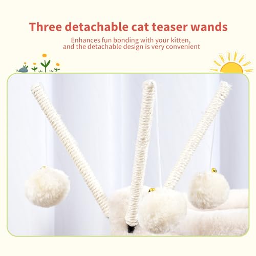 Cat Tree Tower with Removable Toys (41.3 Inches / Beige)