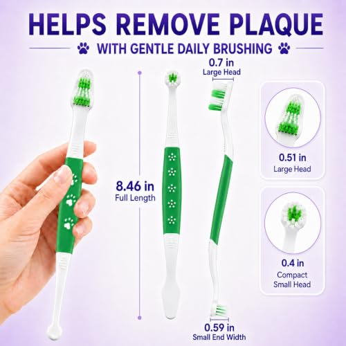 Dog Toothbrush (Green / 1 Count (Pack of 6))