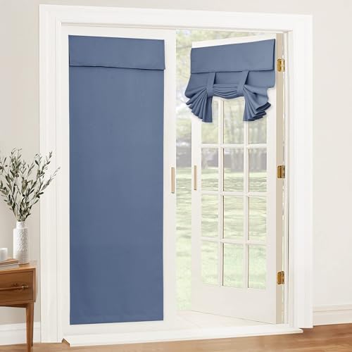 French Door Curtains 84 inch Long (Stone Blue / 34"W x 84"L (Pack of 1))