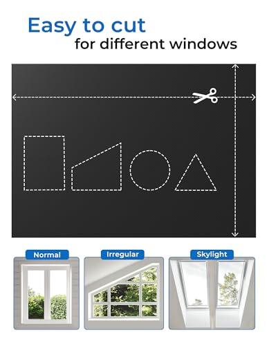 Blackout Curtains for Bedroom Portable 42"x36" Blackout Shades (Black / 42"W x 36"H)