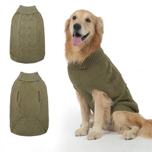 Turtleneck Dog Sweater (Medium/Large / Army Green)