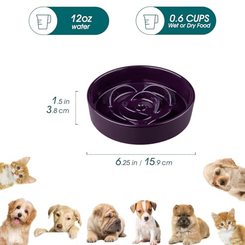 Slow Feeder Dog Bowl (S - 0.6 Cups / Dark Purple)