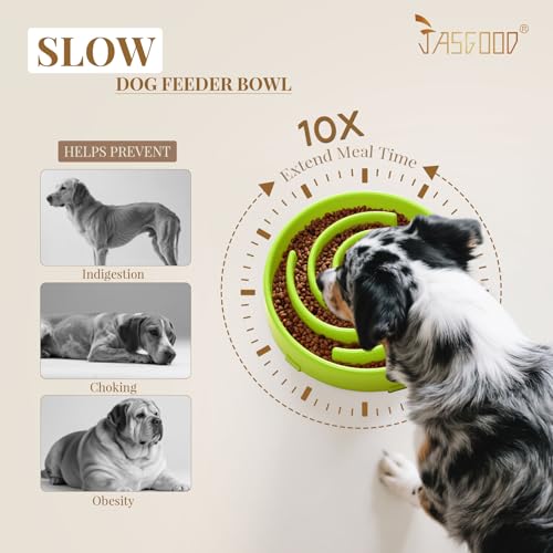 Slow Feeder Dogs Bowl for Large Medium Dogs (Large / P-grass green)