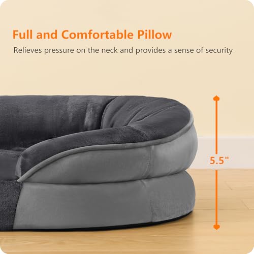 Orthopedic Waterproof Medium Dog Bed Sofa (Medium(28 x 21 x 5.5 inch) / Dark Grey)