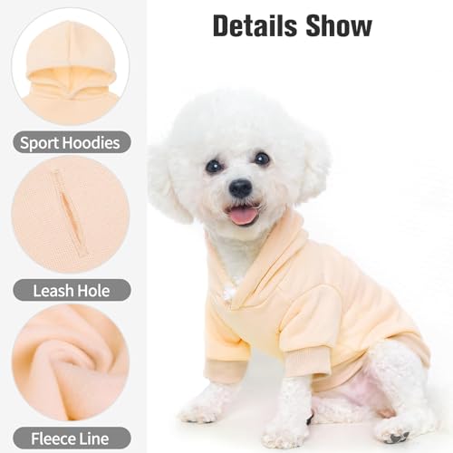 Dog Hoodie for Small Dogs (#2 Beige(Plain) / Small (All Breed Sizes))