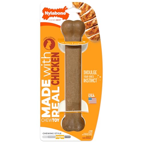 Strong Chew Original Bone Dog Toy Made with Real Chicken (Original Bone / Large)