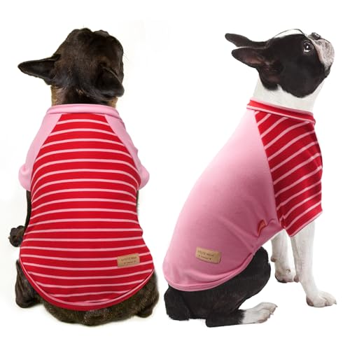 2Pack Dog Sweater with Sleeves Fleece Shirt for Medium Dogs (X-Large (30-50lbs) / 10# Pink)