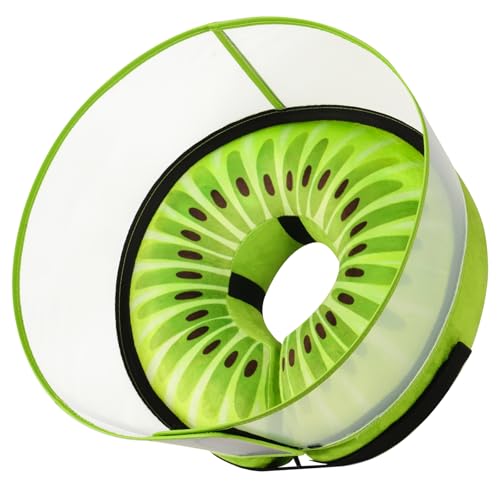 Inflatable Dog Cone Collar with Detachable Enhanced Anti (Kiwi / S（neck 4"-7"）)