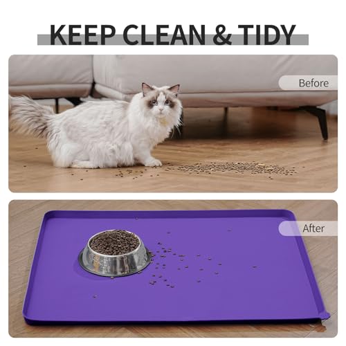 Silicone Pet Feeding Mat (Purple / 18.5" x 11.5")