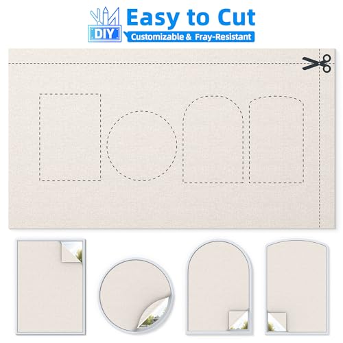 Linen Blackout Curtains for Bedroom Portable 105"×59" Blackout Window Cover (Beige / 59"W x 105"H)