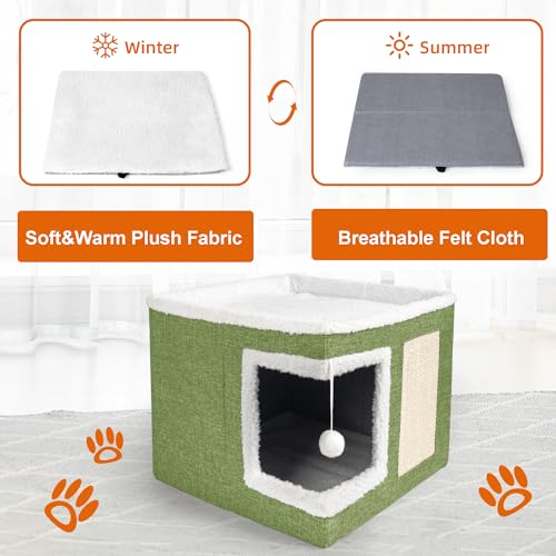 Cat Houses for Indoor Cats (S / Green)