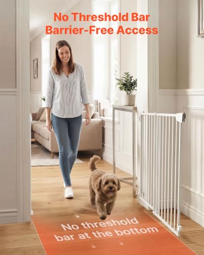 Pet Gate for Stairs (White / 31-48" Wide x 30" Tall)