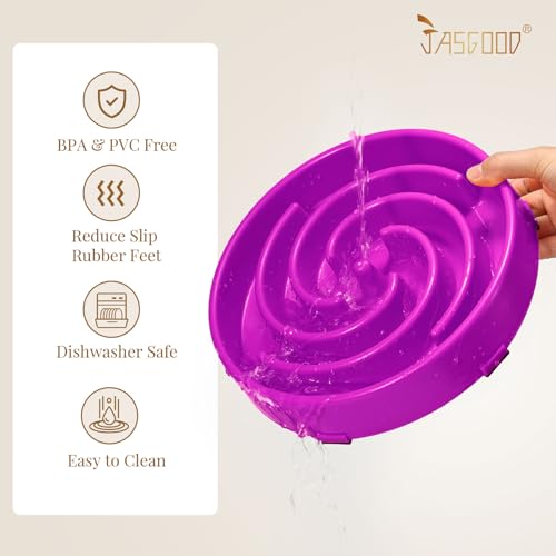 Slow Feeder Dogs Bowl for Large Medium Dogs (Large / F-Purple)