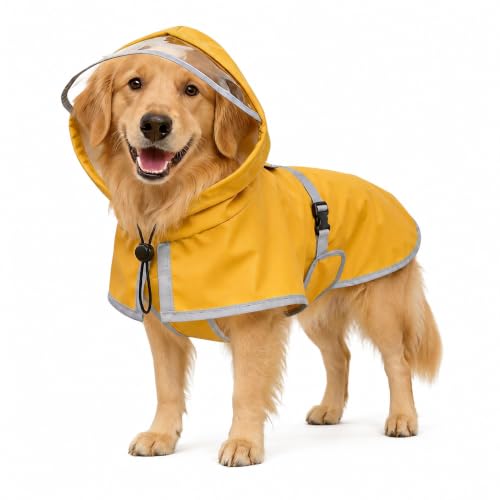 Dog Raincoat Waterproof Reflective Adjustable Hooded Windproof Jacket (XXX-Large)