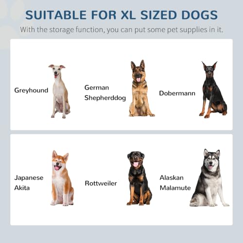 Raised Pet Feeding Storage Station for Large Dogs (White)