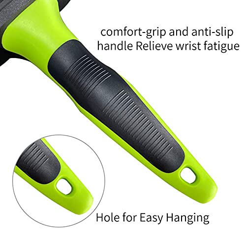 Pet Grooming Brush for Dogs and Cats (Green / Large)