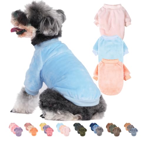 Small Dog Sweaters 3 Pack (Ballet pink,Lightblue,Peach / Small)