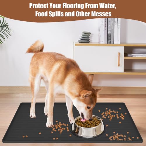 24"x16" Large Dog Food Mat (Beige / 24"L x 16"W)
